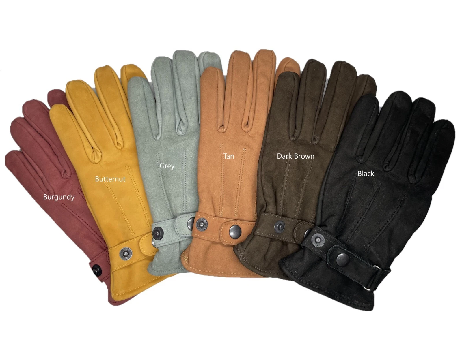 Men's GENUINE Nubuc Suede leather winter gloves w/ fleece lining S- 3XL