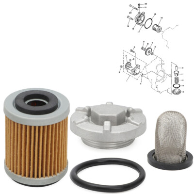 Oil Drain Plug & Strainer Filter Kit For Yamaha YFM350 Warrior / Raptor 350 – Aluminum/Metal