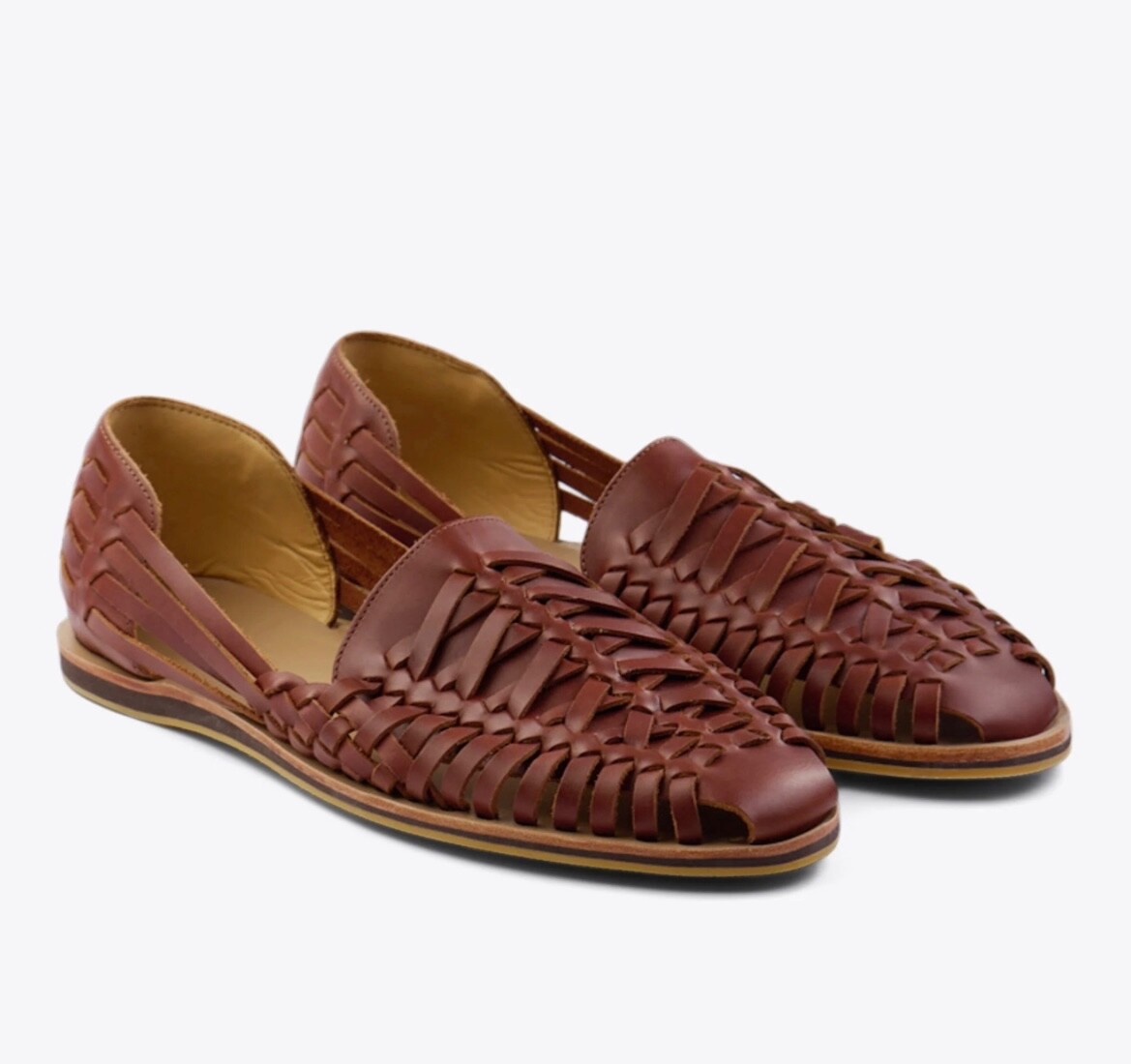 Nisolo Men's Huarache Sandal, Brandy, M12