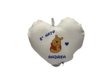 Cuscino cuore nascita tema a scelta maschietto femminuccia personalizzabile