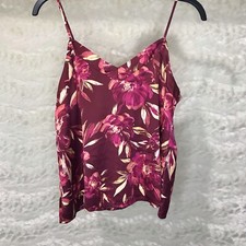 Stars Above M Maroon Pink Floral Silky Camisole