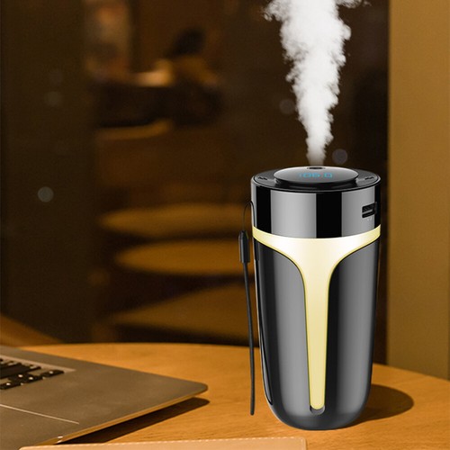 Umidificatore Portatile USB 220 Ml, Mini Nebbia Fredda Per Auto, Ufficio E Camera Da Letto, Silenzioso (20 DB), 2 Modalità, Spegnimento Automatico, Luce Notturna, Colore Bianco - 2
