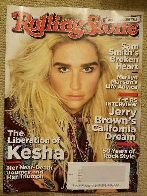 Kesha, Sam Smith, Marilyn Manson, Demi Lovato Rolling Stone Magazine Oct 2017