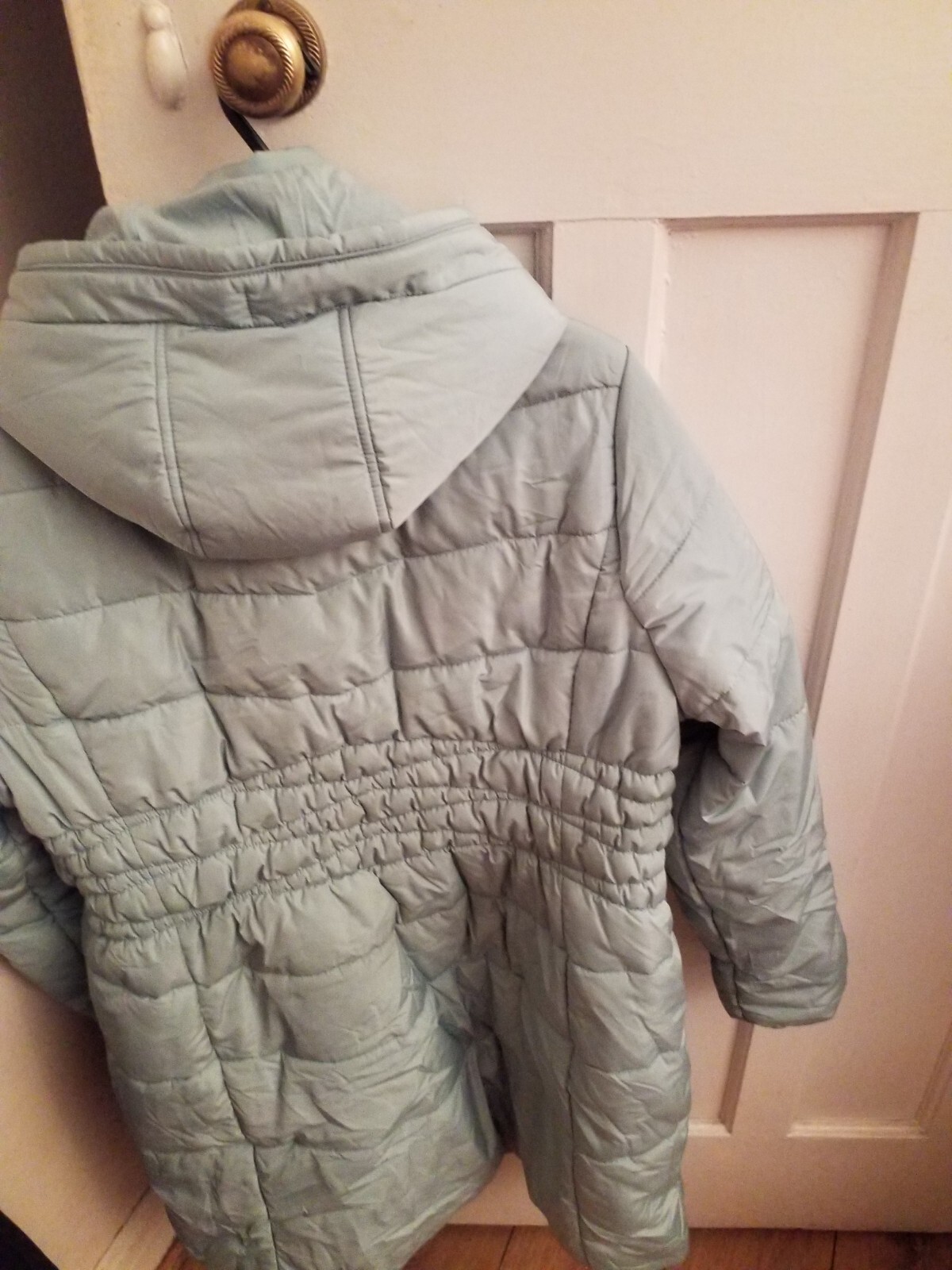 Lovely Mint Green Quilt Hip Length Jacket By Marks And Spencers Size 22