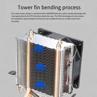 9CM CPU Luftkühler mit bunten Effekten Dual Heatpipes für AMD Performance