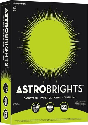 Astrobrights? Color Card Stock, 8 1/2'' x 11'', FSC? Certified, 65 Lb, Terra Green