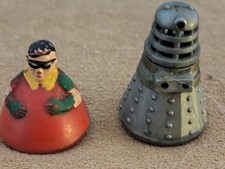 Vintage Rolykins Marx Toys Robin (From Batman) and Dalek Figures Rare Originals