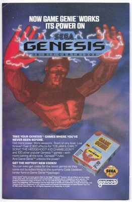 Vintage Galoob Game Genie Sega Genesis Video Game Ad 1992 16-Bit Power