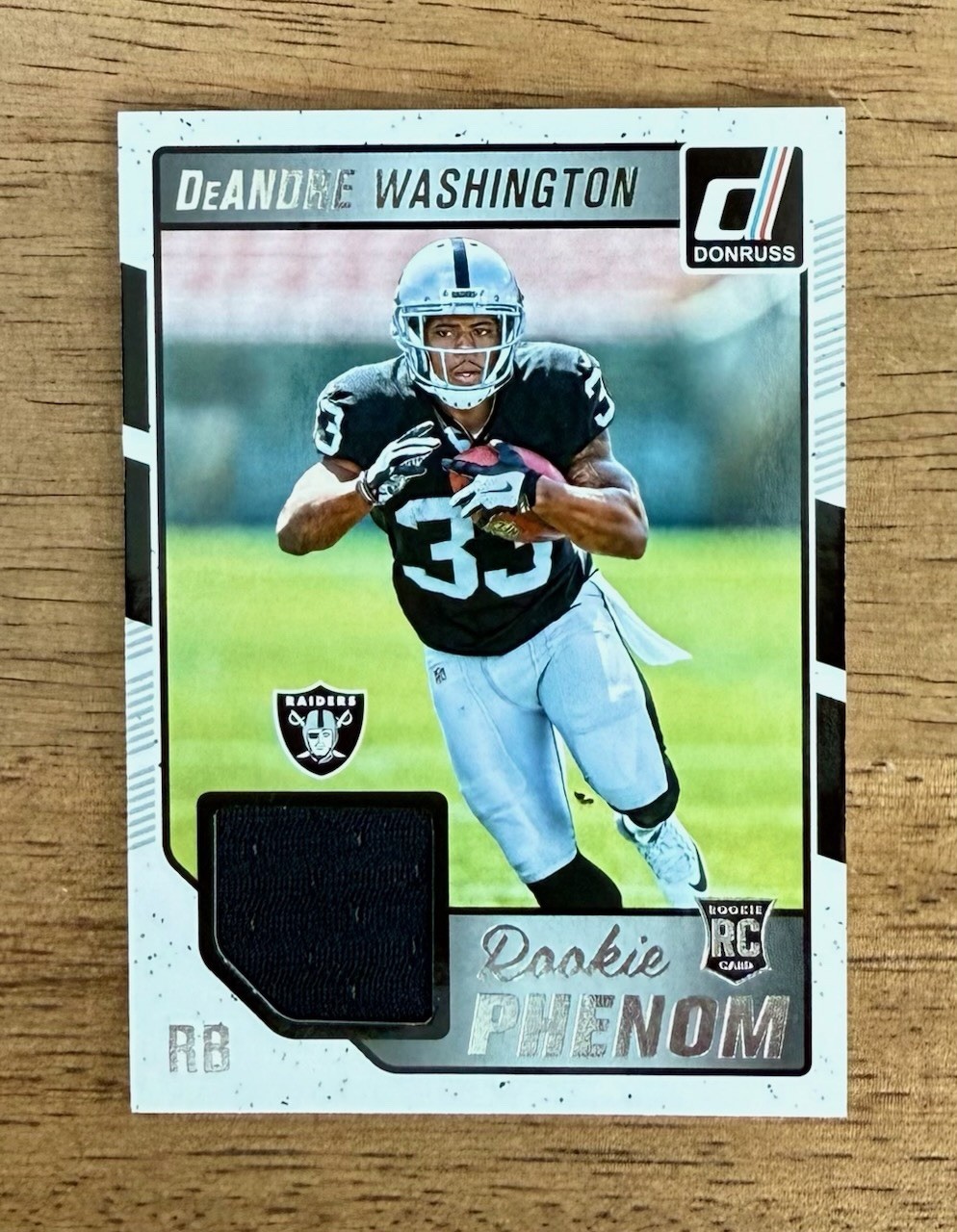 2016 Donruss DeAndre Washington #26 Rookie Phenom RC Patch Oakland Raiders