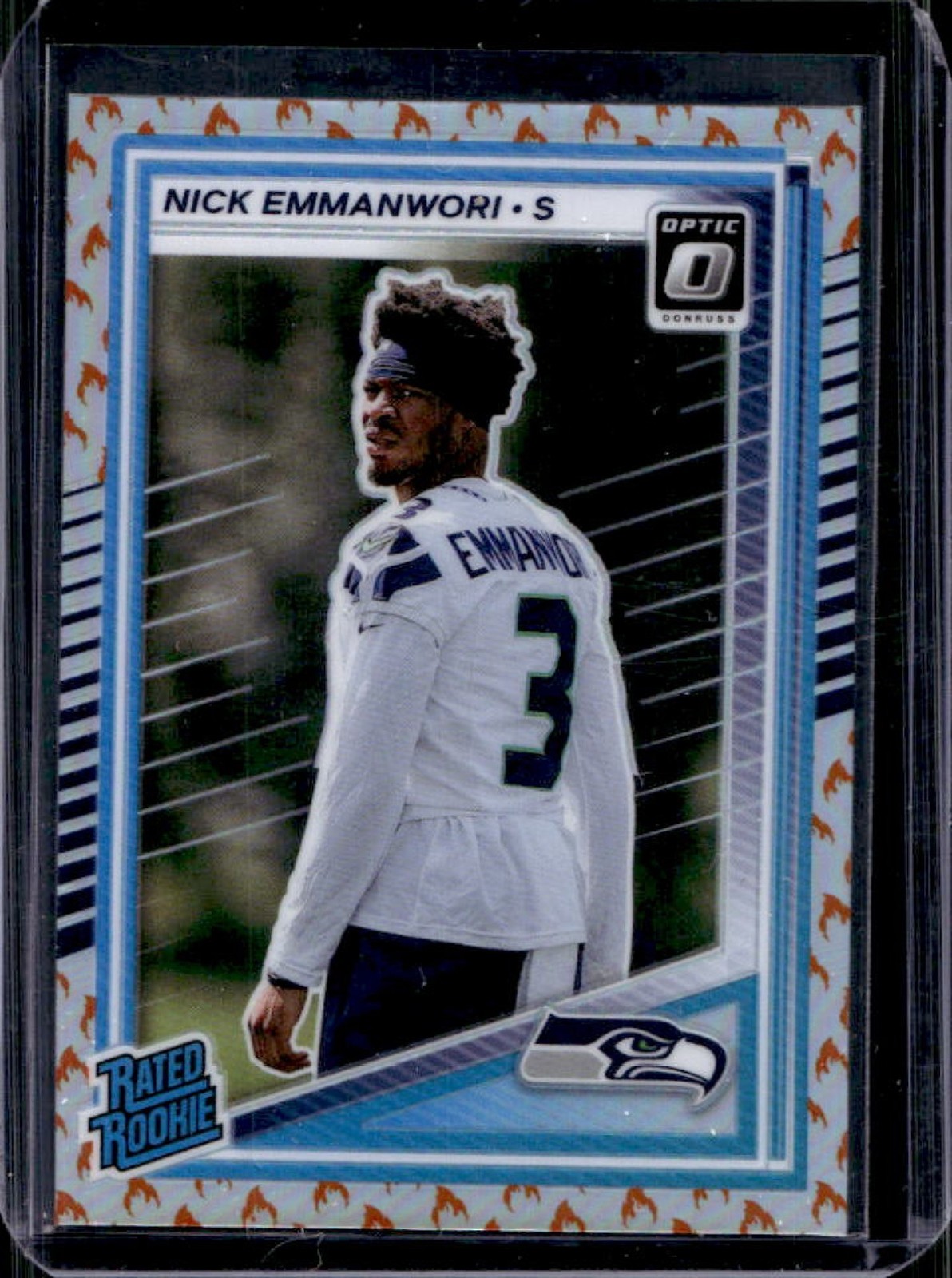 2025 Panini Donruss Optic Nick Emmanwori Rated Rookie Fire Prizm #277 Seahawks