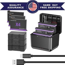 2500mAh Battery 3-Packs with Fast Charger Hub For Insta360 X4 Action Camera New