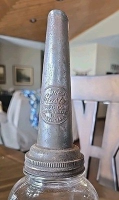 The Master Mfg Co Glass Oil Bottle Spout Litchfield IL 1926, JAR NOT INCLUDED