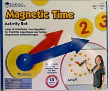 NEW - Magnetic Time Activity Set Geared Clock by Learning Resources