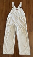 Dickies 8953WH White Painter Bib Overalls 36x30 36x27 Workwear Carpenter