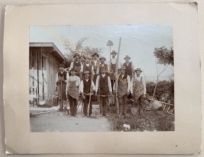 orig. Foto Neumarkt St. Veit Mühldorf am Inn Arbeiter 1895 Gleise Bahn 24x31cm