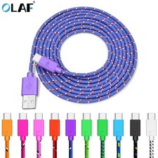 HeavyDuty USB Type C Charging Cable Braided Fast Phone Charger Long Lead 2m 3m