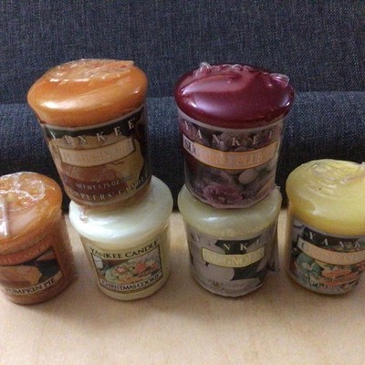 Yankee Candle CHRISTMAS Votive Lot- Pumpkin Pie Christmas Cookie Sugar Plums