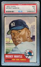 1953 Topps Mickey Mantle #82 New York Yankees HOF PSA 5 EX