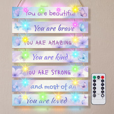 Girls Room D cor for Teen Girls Boys with LED Light Wall Decor for Bedroom Motiv