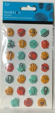 Sandylion Dimensional Icon Stickers 27PC ST8047 Scrapbook Planner Puffy Gloss