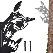 Funny Bigfoot Metal Yard Sign Hilarious Wolf Garden Decor Middle Finger Design