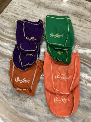 Lot of 7 Crown Royal Caramel Apple Peach 9'' Drawstring Bags 750ml