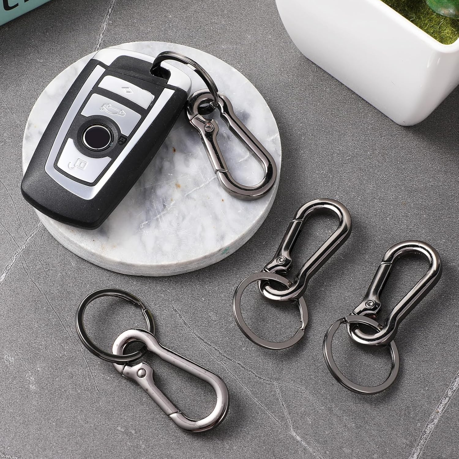 10× Metal Heavy Duty Carabiner Keychain Key Ring Clips Holder Organizer Black US