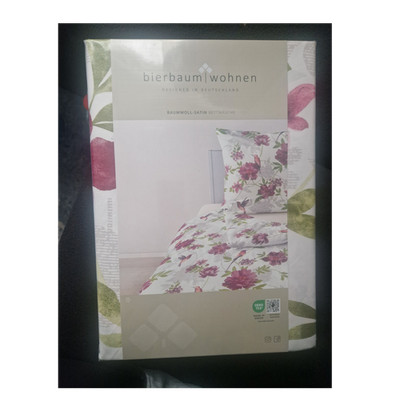 Bierbaum Wohnen Mako-Satin Bettwäsche-Set 155x220 cm geblümt mehrfarbig