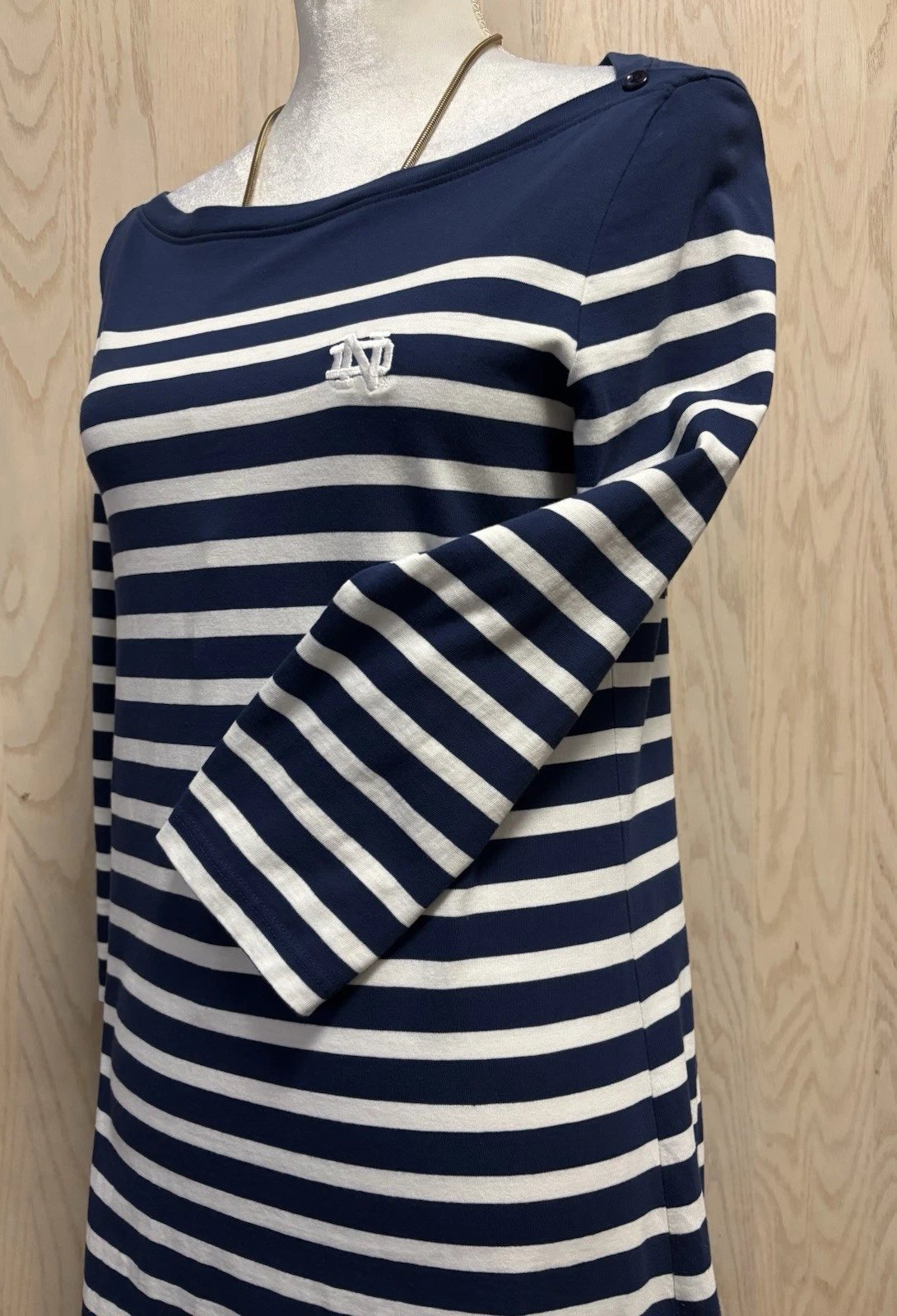 PALM ANGELS Abito felpa LADY IRISH Peter Millar Pima cotone classico a righe blu navy taglia M.