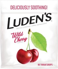 Ludens Throat Drops, Wild Cherry, 90 Drops 90 Count Pack of 1 Cough Drops