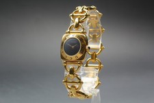 [Near MINT] Gucci 6400L Horsebit 21mm Gold Black Dial Women's Watch From JAPAN