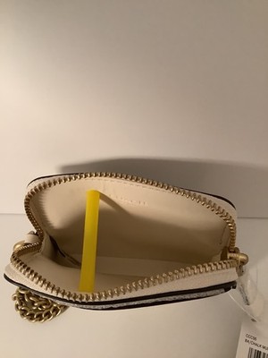 NWT Coach Essential Zip Card Case Wallet Sticker Print Brass