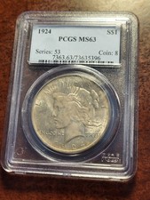 MS 63 Graded 1924 Year Peace Dollars (1921-1935) for sale | eBay