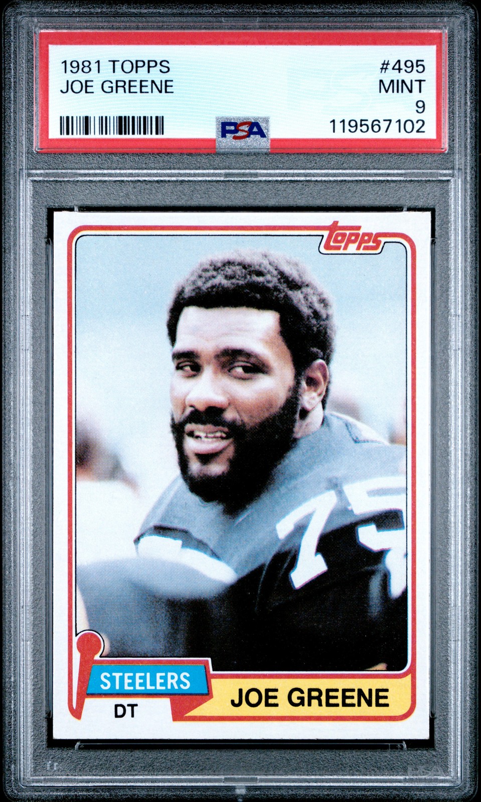 1981 TOPPS #495 JOE GREENE PSA 9