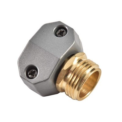 Zinc Brass Male Clamp Coupling Fits 3/4 or 5/8 Inch Garden Hose Repair Fix