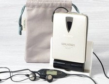 Serviced SONY WM-EX2 Cassette Walkman Silver Remote Earphone Pouch Set