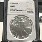 2024 $1 AMERICAN SILVER EAGLE NGC MS70 CLASSIC BROWN LABEL