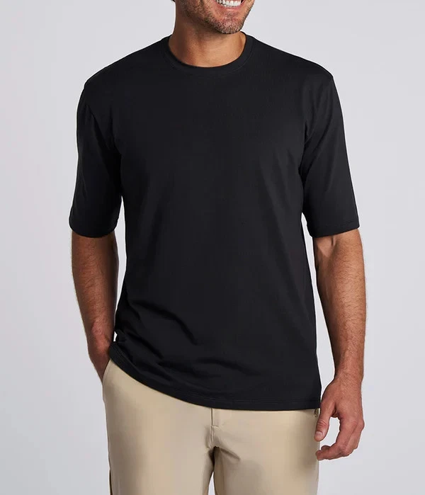 Coolibar Men's Morada crew Everyday Short Sleeve T-Shirt Black M A006334