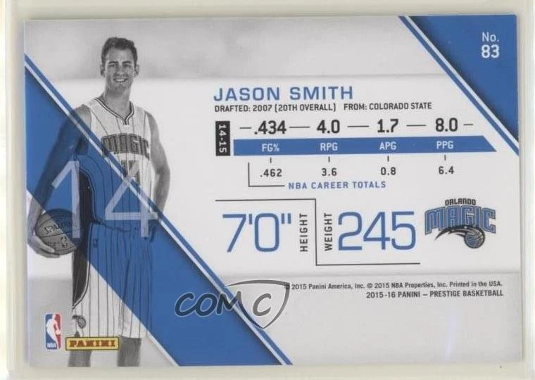 2015-16 Panini Prestige Bonus Shots Light Blue Jason Smith #83 - Image 2 of 2