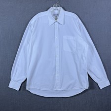 VTG 90s Christian Dior Mens Dress Shirt Size 16.5 36/37 White Cotton Long Sleeve