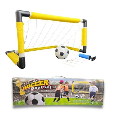 Soccer Set Game Outdoor Toys for Backyard Fun Summer Play - Goal with Net, Ball