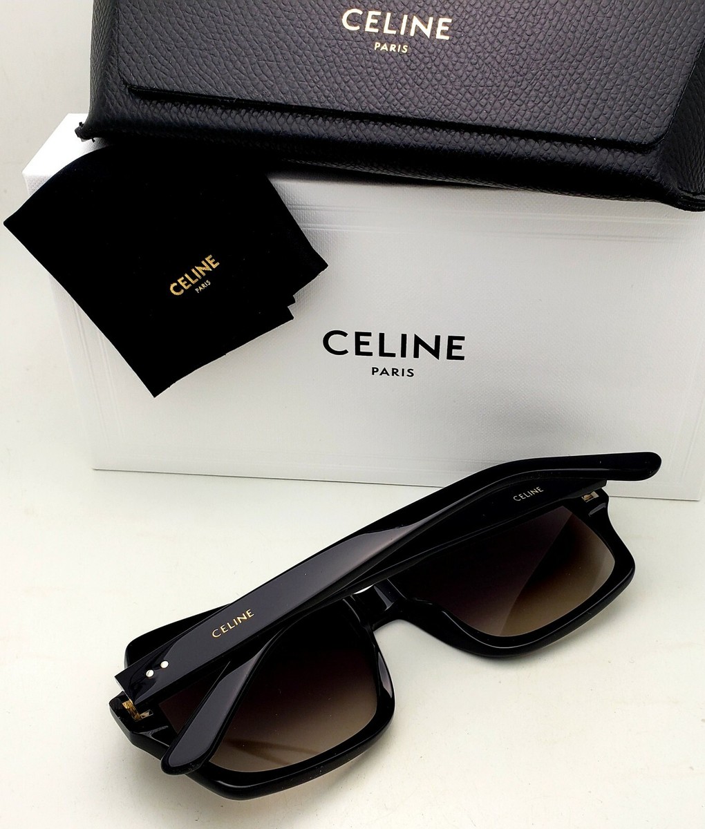 New CELINE Sunglasses CL40074I 01F 59-15 Shiny Black Frames Grey