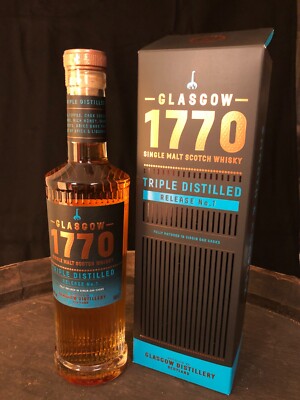 1770 Glasgow Distillery triple distilled release No. 1 Single Malt Scotch Whisky