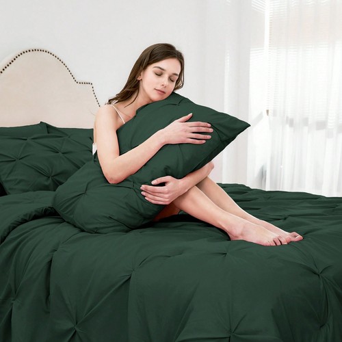 7pc Queen Comforter Set with Sheets – Pintuck Bed in a Bag, All-Season Bedding - Picture 55 of 91