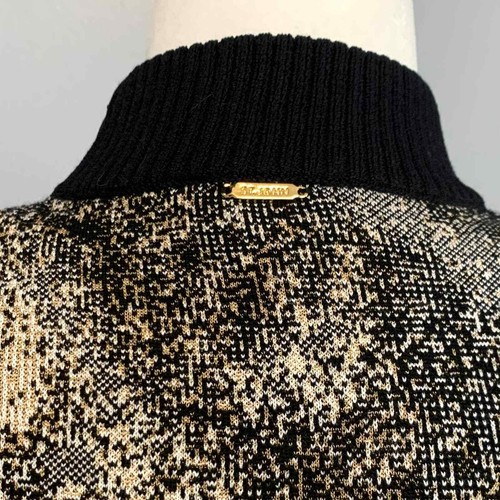 Maglione St John Sport senza maniche finto collo nero oro bianco SP Petite - Foto 7 di 7