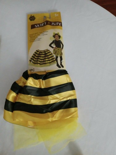 Girls Bumble Bee Costume 3 Pc Set AGE 3+ Skirt/Wings/Antenna Included Halloween - Picture 4 of 9