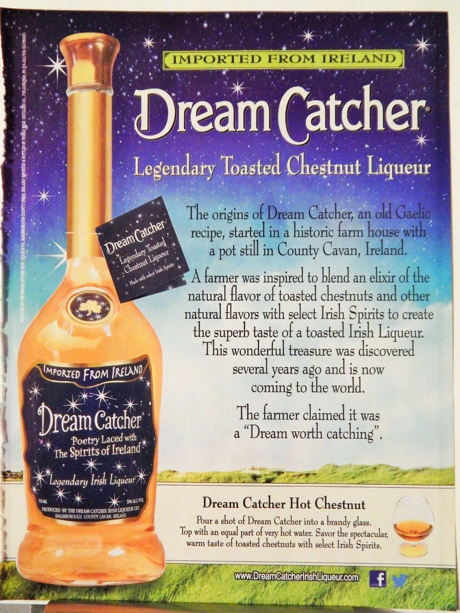 DREAM CATCHER LIQUEUR / BEVERLY HILLS ORIGINAL VTG 2015 ADVERTISEMENT,