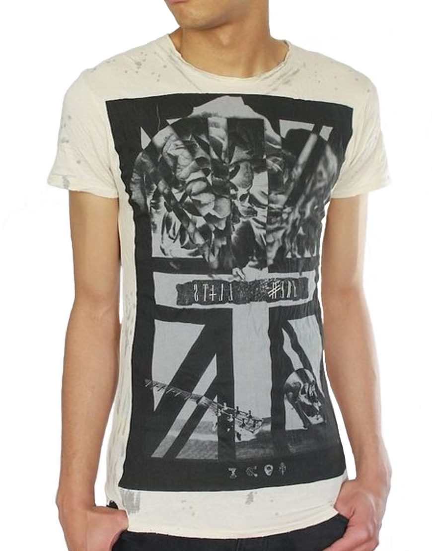 Pearly King Rosas Camiseta Blanco Roto /Hueso (PKTS020)