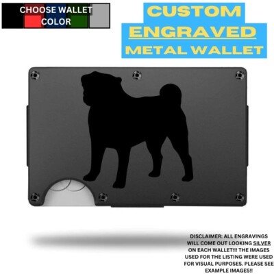 PUG - CUSTOM LASER ENGRAVING - THIN METAL - RFID BLOCK