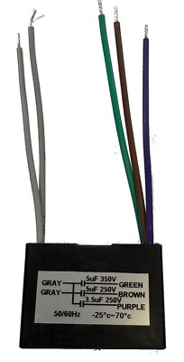 Ceiling Fan Capacitor 5 wire 5uf+5uf+3.5uf